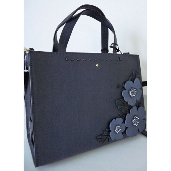 Kate Spade Madison Ave Alpine Drive Sam Navy Eden Leather Satchel/Cross-body